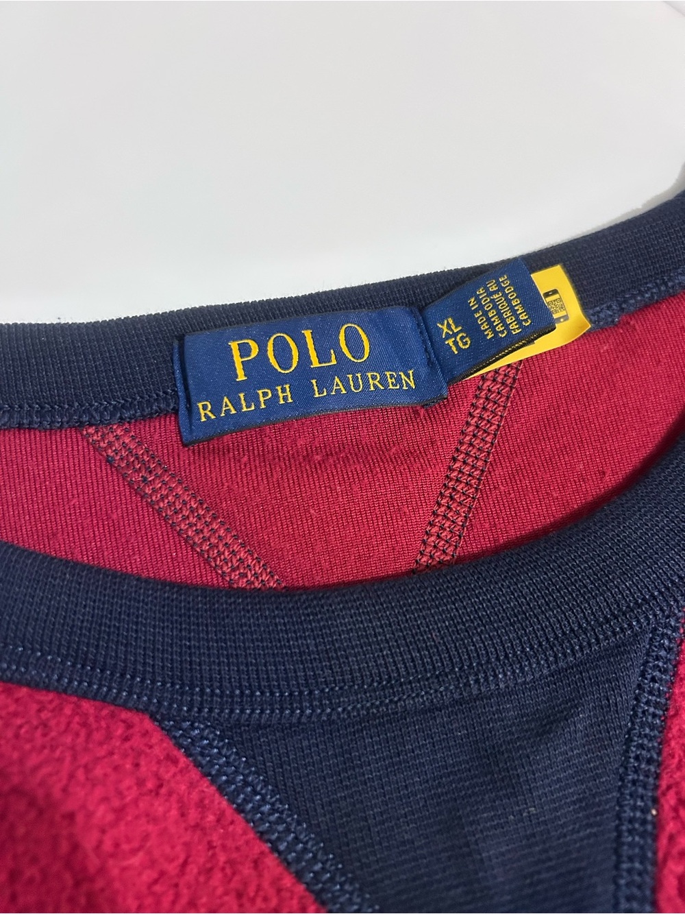 Polo Ralph Lauren Red Men's Pile Fleece Letterman Sweatshirt - Picture 3 of 5